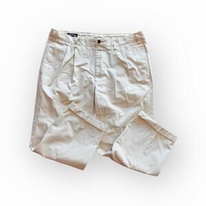 Orvis Pants Mens Bleige Chino Pleated Cotton Khaki Size 38